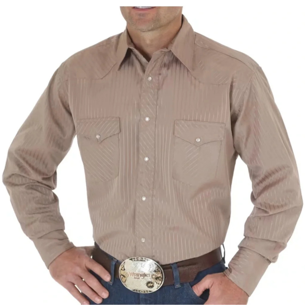 Wrangler Tall Sport Western Snap Long-Sleeve Shirt for Men